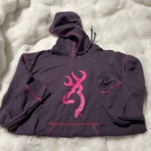 Browning Purple Hoodie with Pink Logo
